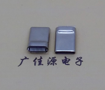 供應USB Type C公座/公頭,拉伸不銹鋼殼外露8.0MM