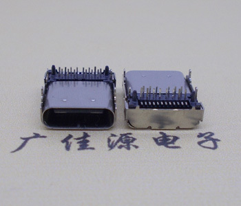 USB Type C四腳插板母座,引腳端前插后貼接口