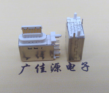 USB 3.1 Type C母座90度側插,三腳插板規格