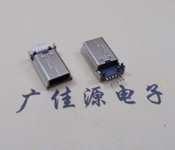 迷你Mini USB 5pin公頭貼片,板上180度插頭連接器