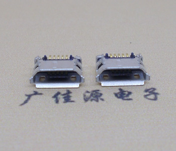 高品質Micro USB 5P B型口母座,5.9間距前插/后貼端SMT