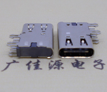 USB Type C側插6P充電母座,Type C側插6P連接器