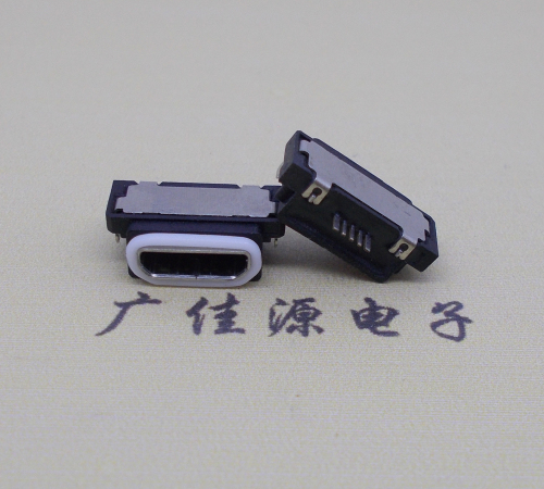 micro usb5pin防水接口 沉板 0.8臥式防水母座