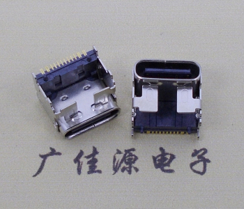 板上型type c16p四腳插板單排貼片墊高母座H=5.9、9.5mm