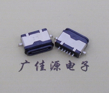 type c6p沉板防水母座臥式兩腳插板沉板1.2mm/1.6mm/2.0mm