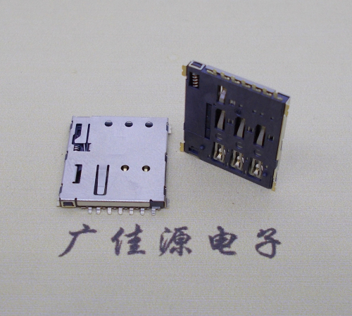 NANO SIM 自彈式卡座 1.37H 帶CD測試7Pin 手機卡座連接器