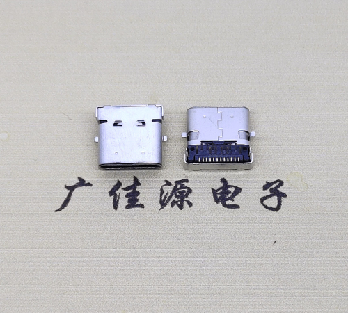 type c24p板上雙殼連接器接口 DIP+SMT L=10.0腳長1.6母端