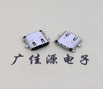 臥式TYPE-C接口沉板母座16P 端子雙排DIP插板L=8.7mm