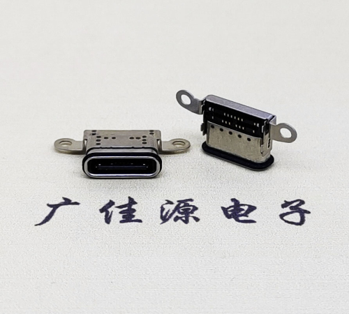 USB 3.1C口.TYPE-C16P防水雙排貼母座帶螺絲孔